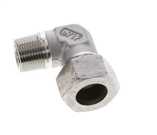 3/4'' NPT Male x 22L Stainless steel 90 deg Elbow Cutting ring 160 Bar DIN 2353