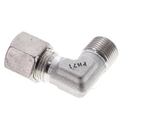 3/8'' NPT Male x 10S Stainless steel 90 deg Elbow Cutting ring 630 Bar DIN 2353