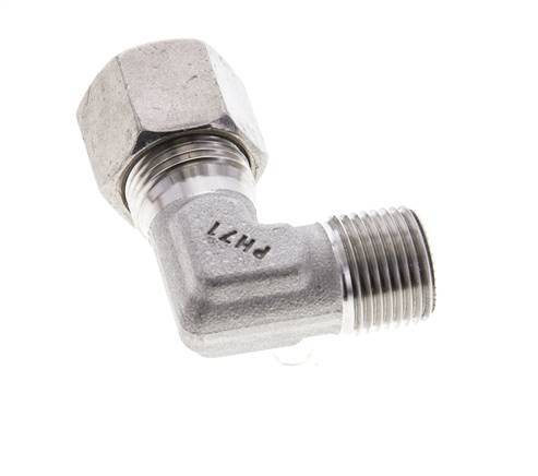 3/8'' NPT Male x 10S Stainless steel 90 deg Elbow Cutting ring 630 Bar DIN 2353