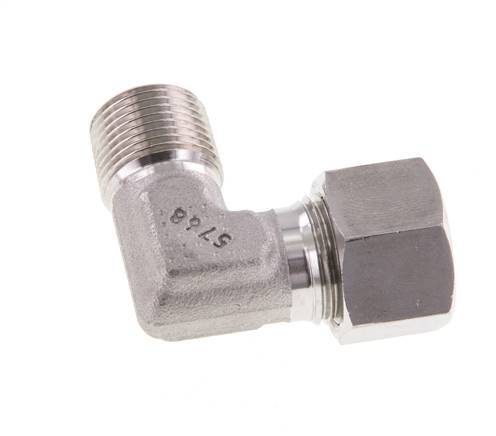 R 3/8'' Male x 12L Stainless steel 90 deg Elbow Fitting 315 Bar DIN 2353