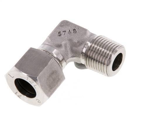 R 3/8'' Male x 12L Stainless steel 90 deg Elbow Fitting 315 Bar DIN 2353