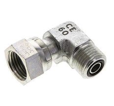 UN 11/16''-16 x UN 11/16''-16 M/F Zinc plated Steel 90 deg Elbow Fitting ORFS 630 Bar - Hydraulic