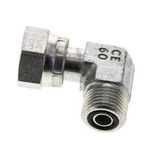 UN 11/16''-16 x UN 11/16''-16 M/F Zinc plated Steel 90 deg Elbow Fitting ORFS 630 Bar - Hydraulic