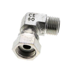 UN 11/16''-16 x UN 11/16''-16 M/F Zinc plated Steel 90 deg Elbow Fitting ORFS 630 Bar - Hydraulic