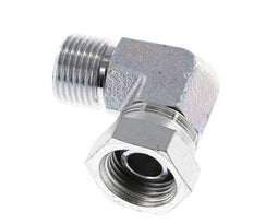 G 1/2'' M/F Zinc plated Steel 90 deg Elbow Fitting 300 Bar - Hydraulic
