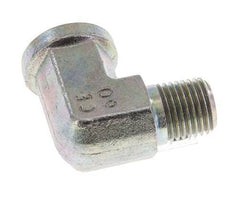 1/4'' NPT x 1/4'' NPT M/F Zinc plated Steel 90 deg Elbow Fitting 275 Bar - Hydraulic