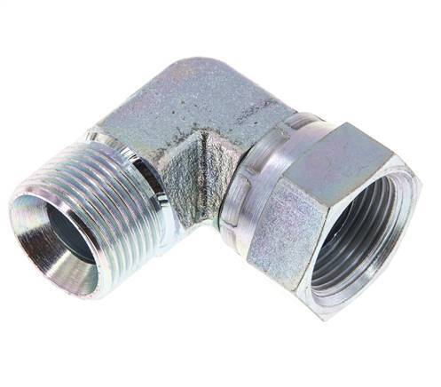 G 3/4'' M/F Zinc plated Steel 90 deg Elbow Fitting 175 Bar - Hydraulic