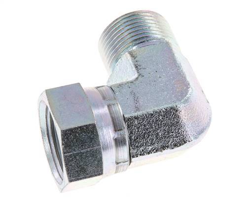 G 3/4'' M/F Zinc plated Steel 90 deg Elbow Fitting 175 Bar - Hydraulic