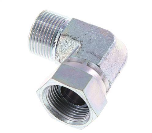 G 3/4'' M/F Zinc plated Steel 90 deg Elbow Fitting 175 Bar - Hydraulic