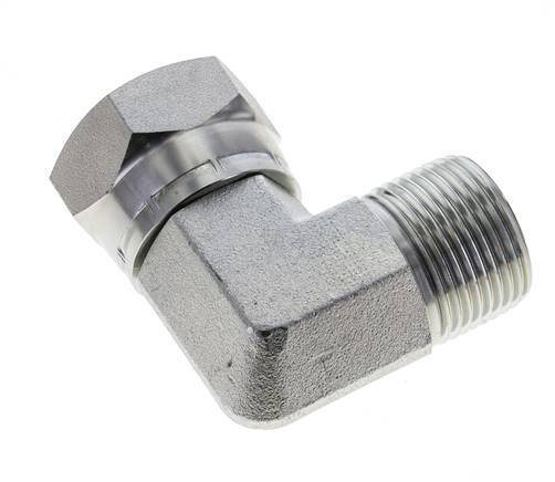 G 1'' M/F Zinc plated Steel 90 deg Elbow Fitting 150 Bar - Hydraulic
