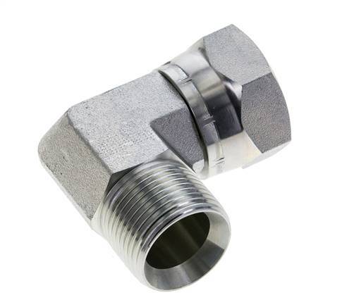G 1'' M/F Zinc plated Steel 90 deg Elbow Fitting 150 Bar - Hydraulic