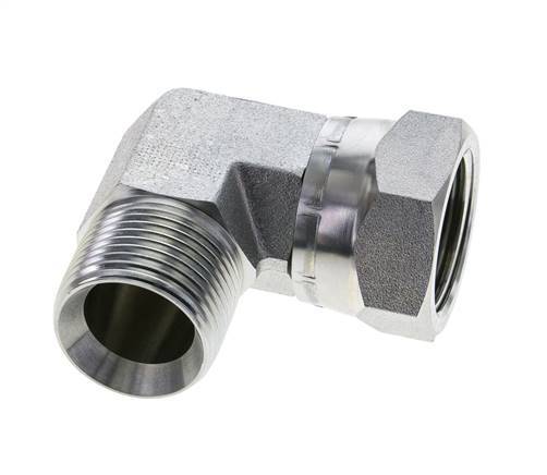 G 1'' M/F Zinc plated Steel 90 deg Elbow Fitting 150 Bar - Hydraulic