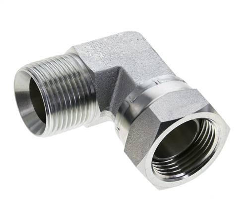 G 1'' M/F Zinc plated Steel 90 deg Elbow Fitting 150 Bar - Hydraulic