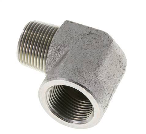 1'' NPT x 1'' NPT M/F Zinc plated Steel 90 deg Elbow Fitting 140 Bar - Hydraulic