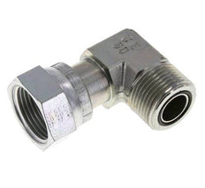 UN 1-3/16''-12 x UN 1-3/16''-12 M/F Zinc plated Steel 90 deg Elbow Fitting ORFS 400 Bar - Hydraulic