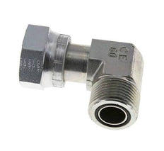 UN 1-3/16''-12 x UN 1-3/16''-12 M/F Zinc plated Steel 90 deg Elbow Fitting ORFS 400 Bar - Hydraulic