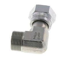 UN 1-3/16''-12 x UN 1-3/16''-12 M/F Zinc plated Steel 90 deg Elbow Fitting ORFS 400 Bar - Hydraulic