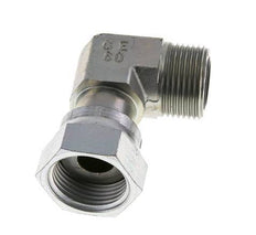 UN 1-3/16''-12 x UN 1-3/16''-12 M/F Zinc plated Steel 90 deg Elbow Fitting ORFS 400 Bar - Hydraulic