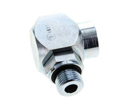 G 1/2'' M/F Zinc plated Steel 90 deg Elbow Swivel Joint High-pressure 400 Bar - Hydraulic