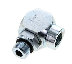 G 1/2'' M/F Zinc plated Steel 90 deg Elbow Swivel Joint High-pressure 400 Bar - Hydraulic