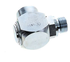 G 1/2'' M/F Zinc plated Steel 90 deg Elbow Swivel Joint High-pressure 400 Bar - Hydraulic