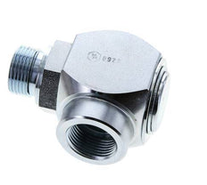 G 3/4'' M/F Zinc plated Steel 90 deg Elbow Swivel Joint High-pressure 250 Bar - Hydraulic