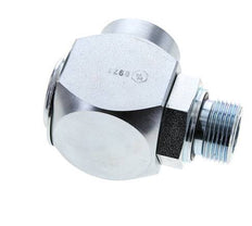 G 3/4'' M/F Zinc plated Steel 90 deg Elbow Swivel Joint High-pressure 250 Bar - Hydraulic