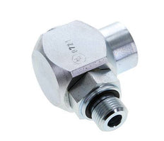 G 3/8'' M/F Zinc plated Steel 90 deg Elbow Swivel Joint High-pressure 400 Bar - Hydraulic