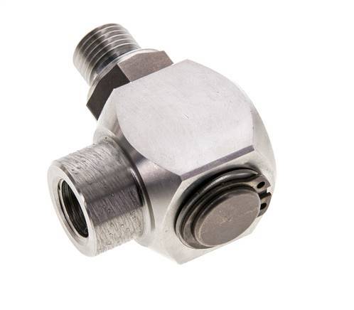 G 1/4'' M/F Stainless steel 90 deg Elbow Swivel Joint High-pressure 400 Bar - Hydraulic