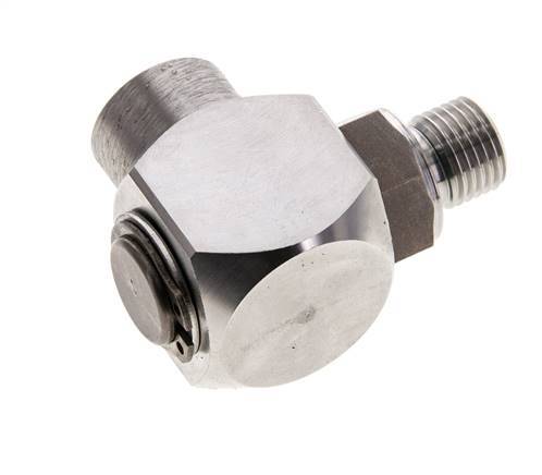 G 1/4'' M/F Stainless steel 90 deg Elbow Swivel Joint High-pressure 400 Bar - Hydraulic