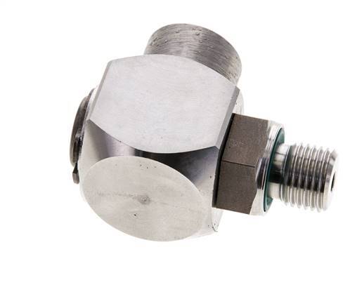 G 1/4'' M/F Stainless steel 90 deg Elbow Swivel Joint High-pressure 400 Bar - Hydraulic