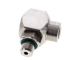 G 1/4'' M/F Stainless steel 90 deg Elbow Swivel Joint High-pressure 400 Bar - Hydraulic