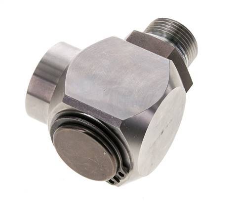 G 3/4'' M/F Stainless steel 90 deg Elbow Swivel Joint High-pressure 250 Bar - Hydraulic