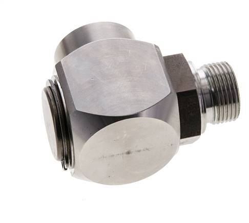 G 3/4'' M/F Stainless steel 90 deg Elbow Swivel Joint High-pressure 250 Bar - Hydraulic