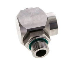 G 3/4'' M/F Stainless steel 90 deg Elbow Swivel Joint High-pressure 250 Bar - Hydraulic