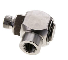 G 3/8'' M/F Stainless steel 90 deg Elbow Swivel Joint High-pressure 400 Bar - Hydraulic
