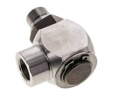 G 3/8'' M/F Stainless steel 90 deg Elbow Swivel Joint High-pressure 400 Bar - Hydraulic