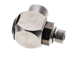 G 3/8'' M/F Stainless steel 90 deg Elbow Swivel Joint High-pressure 400 Bar - Hydraulic