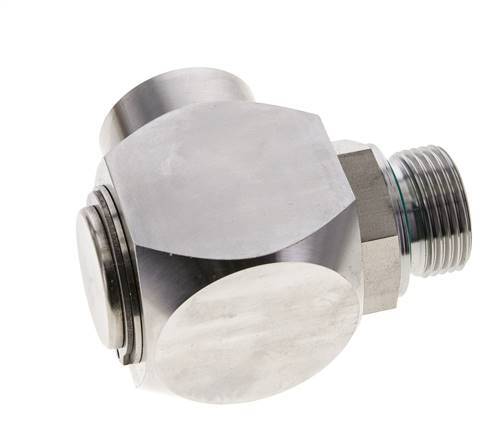 G 1'' M/F Stainless steel 90 deg Elbow Swivel Joint High-pressure 250 Bar - Hydraulic