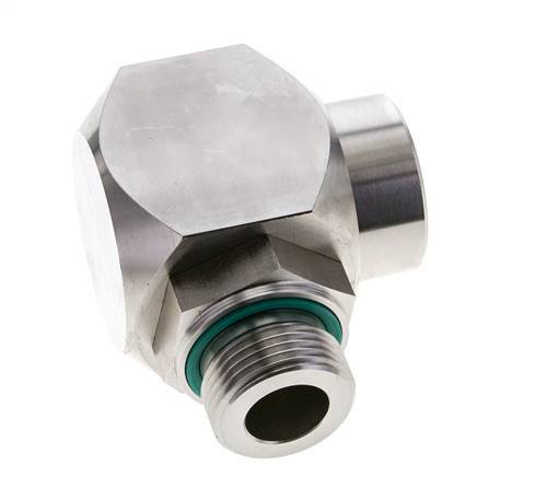 G 1'' M/F Stainless steel 90 deg Elbow Swivel Joint High-pressure 250 Bar - Hydraulic