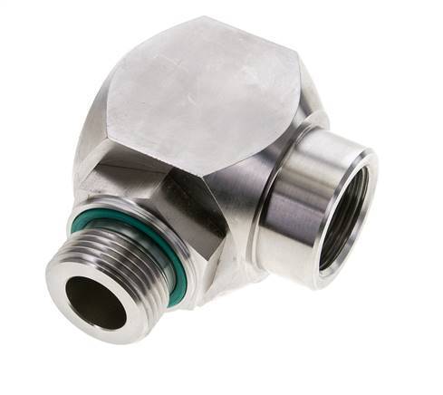 G 1'' M/F Stainless steel 90 deg Elbow Swivel Joint High-pressure 250 Bar - Hydraulic