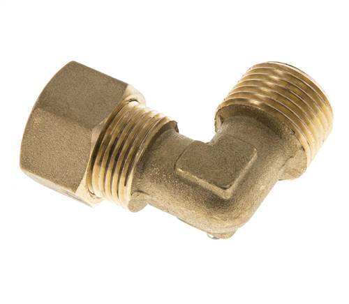 R 1/2'' Male x 14mm Brass 90 deg Elbow Compression Fitting 89 Bar DIN EN 1254-2