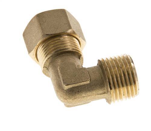 R 1/2'' Male x 14mm Brass 90 deg Elbow Compression Fitting 89 Bar DIN EN 1254-2