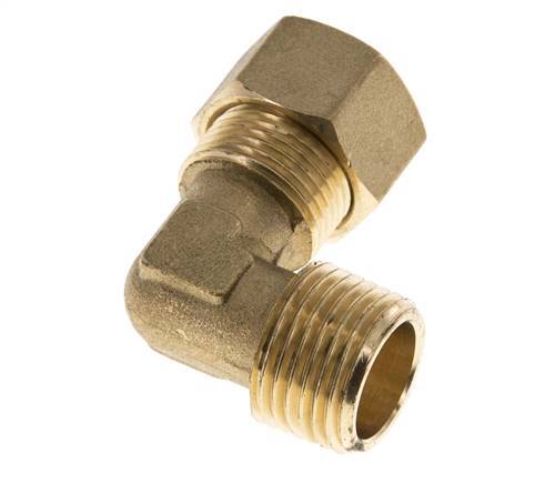 R 1/2'' Male x 14mm Brass 90 deg Elbow Compression Fitting 89 Bar DIN EN 1254-2