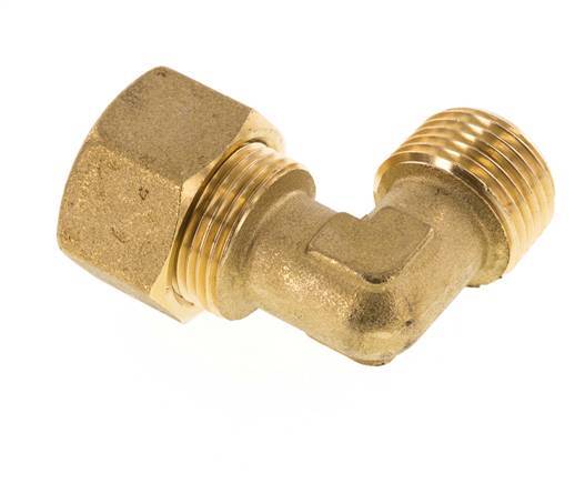 R 1/2'' Male x 16mm Brass 90 deg Elbow Compression Fitting 76 Bar DIN EN 1254-2