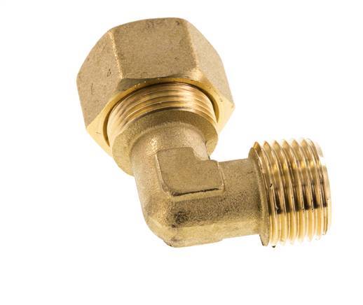 R 1/2'' Male x 16mm Brass 90 deg Elbow Compression Fitting 76 Bar DIN EN 1254-2