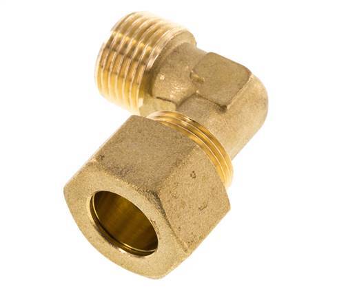 R 1/2'' Male x 16mm Brass 90 deg Elbow Compression Fitting 76 Bar DIN EN 1254-2