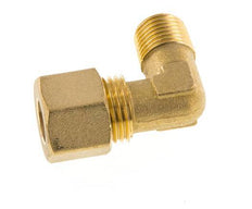 R 1/4'' Male x 10mm Brass 90 deg Elbow Compression Fitting 95 Bar DIN EN 1254-2