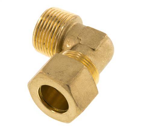 R 3/4'' Male x 18mm Brass 90 deg Elbow Compression Fitting 67 Bar DIN EN 1254-2