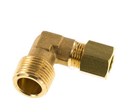 R 3/8'' Male x 8mm Brass 90 deg Elbow Compression Fitting 135 Bar DIN EN 1254-2